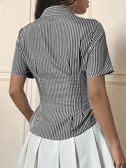 Gingham Short Sleeve Button-Up Shirt