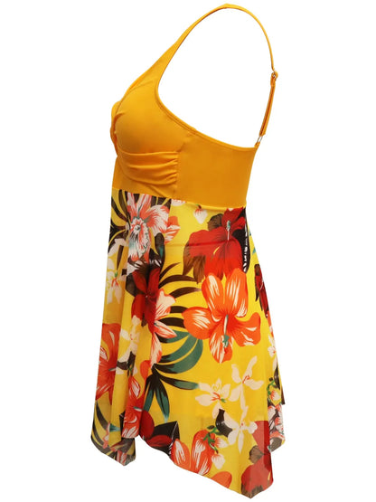 Printed Wide Strap Two-Piece Swim Set