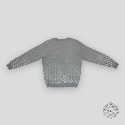LOUIS VUITTON MONOGRAM DEGRADE LS KNITWEAR - GREY
