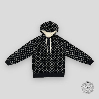 Louis Vuitton Monogram Toweling Hoodie in Black