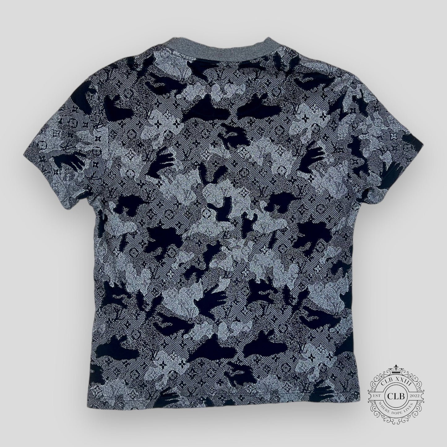 Louis Vuitton Camo Monogram Jacquard T-Shirt in Grey