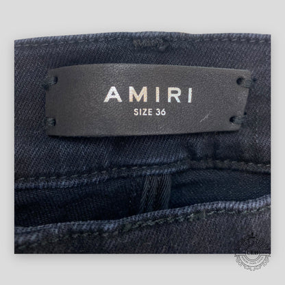 Amiri MX1 Cracked Paint Jeans in Aged Black/Blue