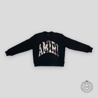 Amiri Collegiate Logo Crewneck in Black