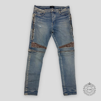 AMIRI MX2 BROWN BANDANA JEANS - CLAY INDIGO