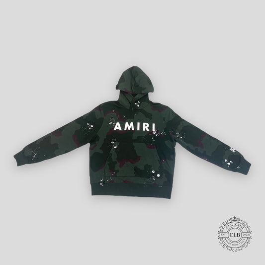 Amiri Army Logo Hoodie in Camo