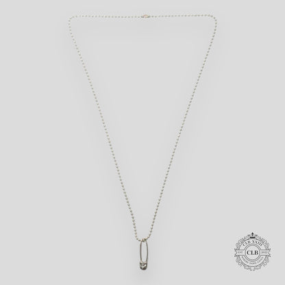 CHROME HEARTS DIAMOND EMBELLISHED PAPER CLIP PENDANT