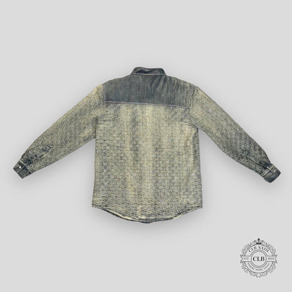 GUCCI GG JACQUARD DENIM JACKET - LIGHT BLUE