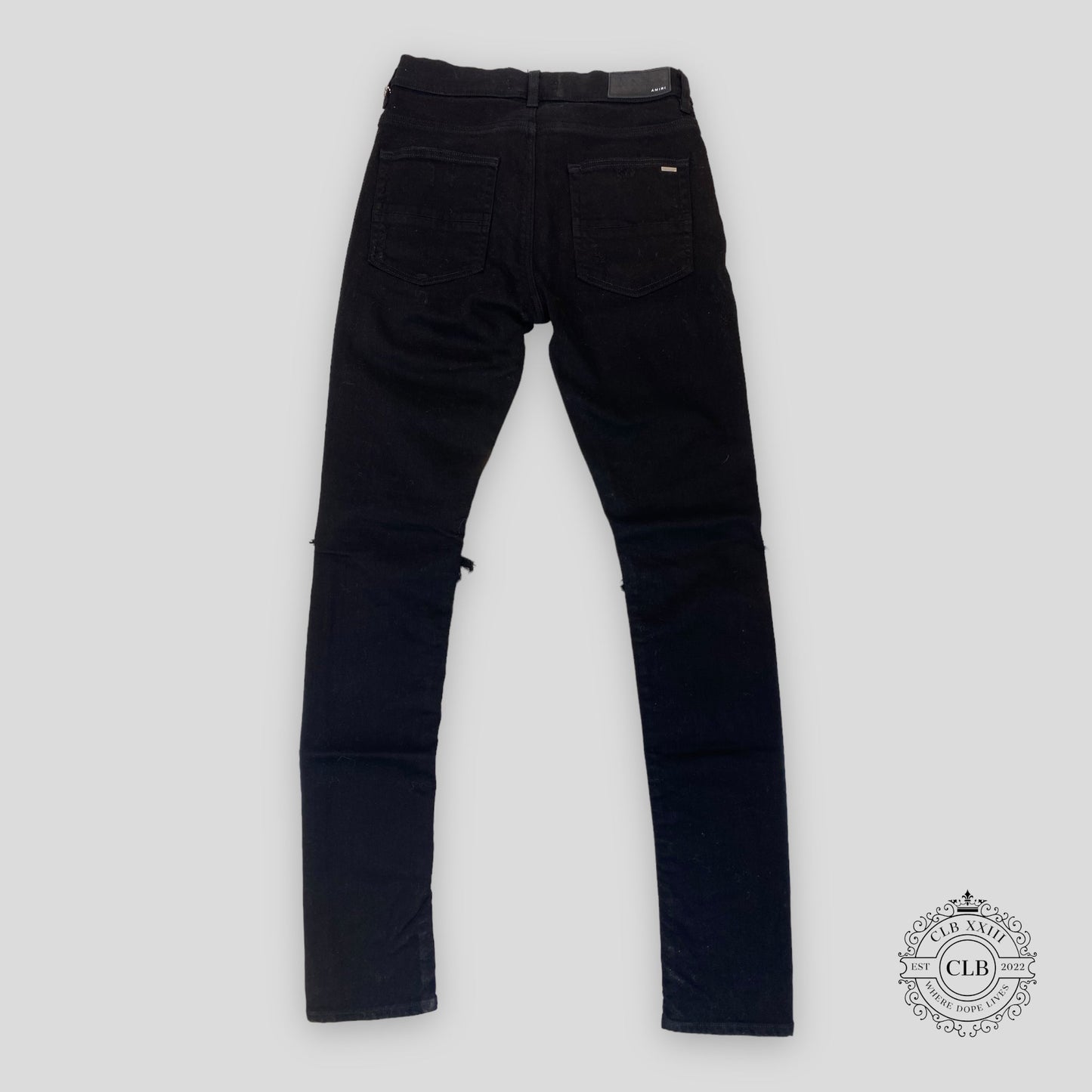 Amiri MX1 Black Bandana Patch Jeans in Black