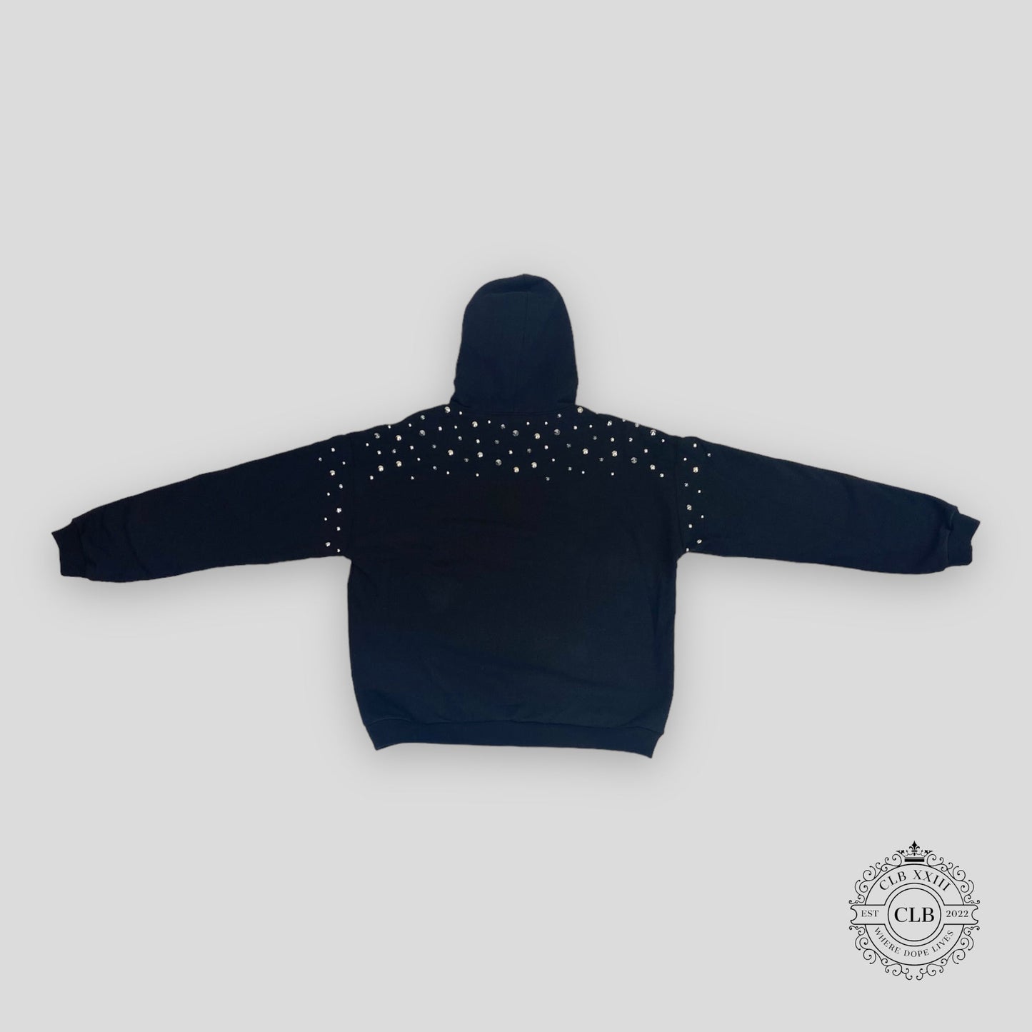 GUCCI STUDDED HOODIE - BLACK