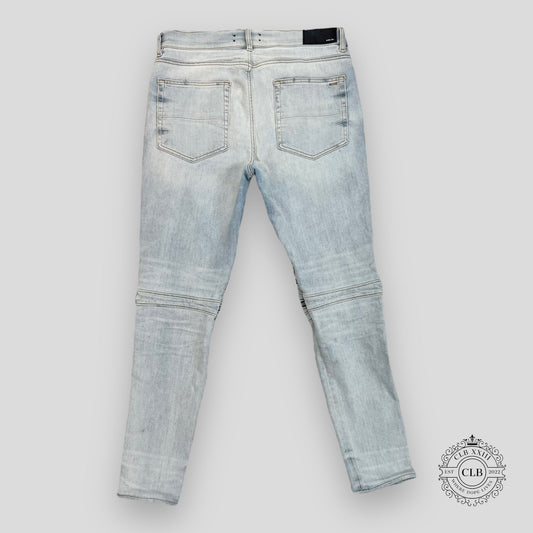 AMIRI MX2 WHITE BANDANA JEANS - LIGHT CLAY INDIGO