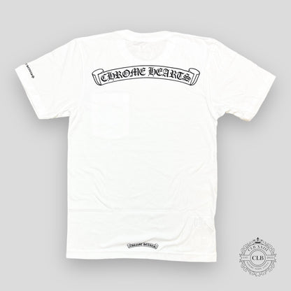 CHROME HEARTS SCROLL LOGO POCKET T-SHIRT - WHITE
