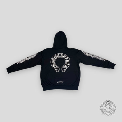 CHROME HEARTS HORSESHOE HOODIE - BLACK/WHITE