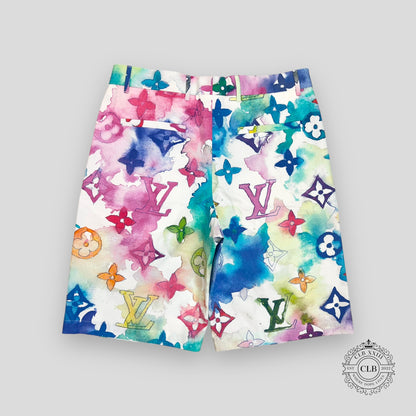 LOUIS VUITTON WATERCOLOR SKATER SHORTS