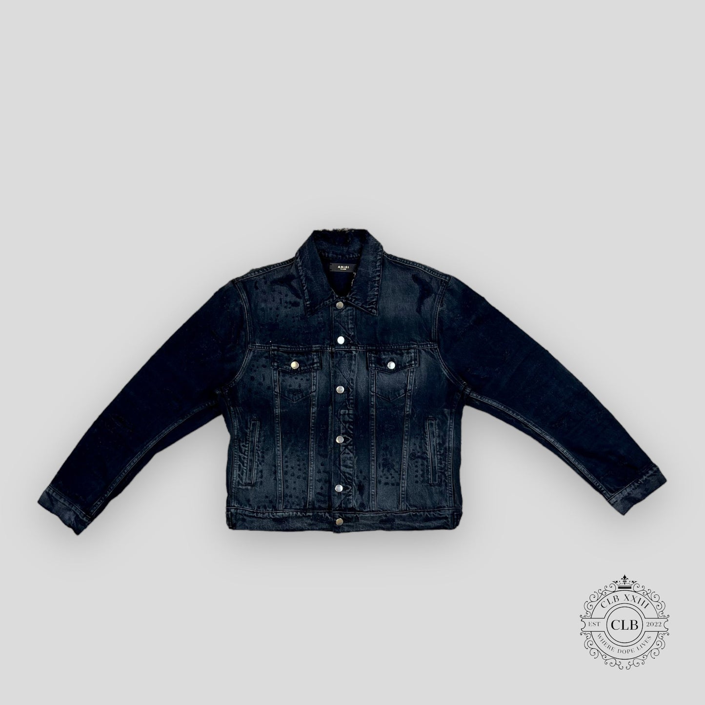 AMIRI SHOTGUN DENIM TRUCKER JACKET - AGED BLACK
