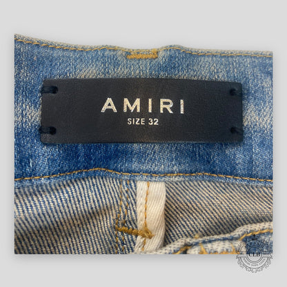 Amiri MX1 Black Bandana Patch Jeans in Clay/Indigo