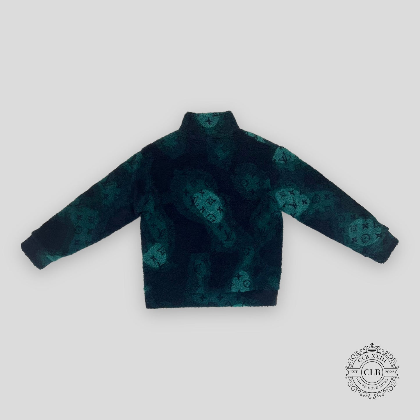 Louis Vuitton Monogram Camo Fleece Jacket in Blue / Green
